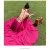 La Chapelle Sport超仙海边度假连衣裙露背长裙氛围拍照女神穿搭性感仙气套装裙 玫红色(高品质，带胸垫) S