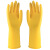 巧姨 100克乳胶手套防水防油清洗加厚耐磨清洁手套 黄色特厚5双 L码