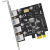 DIEWU PCIE转usb3.0扩展卡双电四口台式机pci-e转USB3.0芯片 茶色