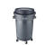 环卫垃圾桶大号加厚带轮子圆形储物桶户外厨房工厂商用带盖 168L灰色加强版不带底座