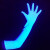 手影舞荧光手套蓝色发光夜光手套年会手指舞道具紫光舞台黑光灯 黄绿色长手套一双50厘米长 31-40W