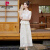 皮尔卡丹改良旗袍连衣裙2024夏新款新中式感度假风白色蕾丝仙女套装裙 图片色 M