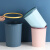 欧润哲 大号12L粉色压圈圆形垃圾桶 大容量条纹无盖清洁桶客厅厨房办公室垃圾篓直投圆桶