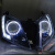 醉米（ZUIMI）UY125摩托车改装升级 LED大灯 双光透镜 鱼眼 恶魔眼 总成配件 大灯总成装3寸LED双光透镜白红