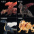 儿童仿真动物玩具怪兽西方飞龙魔兽魔龙模型三头龙狂野喷火龙摆件 喷火焰龙-彩色