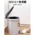 塑料脚踩垃圾桶脚踏式圆形有盖大号带内桶厨房厕所脚踩垃圾桶 6.8L咖啡色(带内桶)