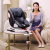 俏贝比（Qiaobeibi）儿童安全座椅汽车用0-12岁宝宝婴儿车载通用360度旋转带支撑腿 至尊灰+支撑腿+脚踏版+遮阳棚