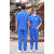 夏季长短袖工作服男装劳保服工作服薄款夏装套装汽修工地工装上衣 宝蓝色短袖 160S