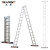 巴芬 折叠梯多功能铝合金加厚工程梯人字梯电工铝材梯 折叠梯 折8步=直梯9.1米