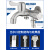 集客家一分二一进三出四通阳台拖把池马桶角阀分流器多功能洗衣机水龙头 双出-双控-双洗衣机款
