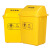 曦巢 医疗废物摇盖垃圾桶 医院诊所环保黄色带盖废物收纳桶 60L无盖