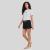 Calvin Klein凯文克莱女装休闲套装圆领短袖透气潮流T恤舒适CK短裤黑白色夏季 黑色/白色 S