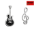施伯慕电吉他耳钉黑色摇滚音符辣妹亚文化系甜酷耳饰哥特朋克设计 吉他音符款一对(s925银)