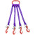 柔性吊带吊钩组合吊具索具二叉2爪4钩4腿起重起吊绳四根3吨5T十顿 两腿 5吨1.5米