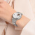 欧力派（OLIPAI）女士手表大表盘时尚镂空全自动机械表品牌皮带防水女腕送告白礼盒 白面钢带