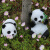 户外仿真动物卡通熊猫树脂室外创意公园草坪庭院景观装饰精致摆件 蹲坐小熊猫 7335-5