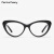 Pauline Pesery猫眼眼镜欧美镜女防蓝光护眼复古板材眼镜框可配度数 黑色