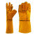 长款电焊手套头层皮劳保防护隔热手套牛皮双层电焊焊工手套 黄色（1双）