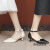 燕喻大码女凉鞋41-43宽胖脚包头女高跟鞋3cm小跟低跟女鞋2023年新款 猫跟黑色3厘米 38