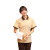 谋福 8111 棉工作服短袖 夏季女男物业宾馆酒店客房清洁保洁服  米色单上衣 XL