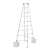 日本长谷川人字梯 铝合金加厚工程梯兼直梯伸缩梯工程梯子轻便多功能梯子阁楼梯RYZ RYZ-27b/9步高2.82m可直梯
