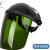 电焊面罩防护焊工焊接透明面屏面具眼镜气保焊打磨切割防冲击烧焊 【黑顶绿色】面罩