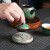 澳颜莱陶瓷手绘青花瓷盖置壶托日式功夫茶具配件茶杯垫隔热垫壶盖放置 如鱼得水1个