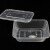 海斯迪克 HKLY-125 一次性打包盒外卖快餐饭盒长方形透明塑料餐盒便当盒 透明 透明 650加厚注塑款*300套