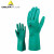 代尔塔 201801丁腈防化手套防水防腐蚀耐酸碱耐磨机械工业橡胶手套 绿色 9