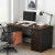 办公桌简约书桌员工写字单人桌办公室台式卧室桌学生桌子 双人位100-黑橡木