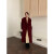 ORZUV品牌大衣女2023冬季新款韩版小众设计加厚高级感西装毛呢外套女 红色 S