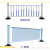 LISM定制适应于市政护栏交通围栏马路公路隔离栏人行道安全隔离防护栏 蓝白