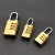 京顿HTS01 黄铜挂锁密码挂锁3轮密码（小号）防盗拉杆箱锁背包锁柜门锁 
