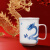 乾唐轩活瓷杯 鸿运金龙马克杯高杯水茶杯陶瓷养生杯子国风送礼24年新品 中国红+彩釉贴花