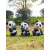 鸿日光辉户外仿真熊猫摆件幼儿园可爱小动物装饰花园庭院草坪造景园林雕塑 61厘米站姿吃竹子熊猫