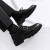 英伦风皮鞋春夏新款男鞋青少年学生厚底耐磨商务鞋西装耐磨休闲鞋 RF-H02黑色 39