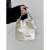 酷奇袋鼠（KUQIDAISHU）高级感小众设计新款女包链条小水桶包百搭单肩斜挎春夏时尚小包包 米白色