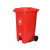 富都华创 垃圾桶红色100L大号脚踏式带轮塑料脚踩分类厨房带盖垃圾箱户外清洁 FDHC-LJT-07