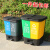 分类垃圾桶分离双桶大号厨余20L40l脚踩带盖商用大码大容量 40L双胞胎M款蓝灰色可回收