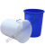 大水桶塑料桶储水桶工业物业餐厅食堂垃圾桶圆形收纳桶化工桶 蓝色无盖(升级铁把手) 100L