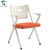 塑胶护腰培训椅便携折叠一体培训椅白色车行接待椅多功能会议椅子 白胶橙色座