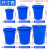 厨房垃圾桶大号带盖商用容量加厚公共户外环卫塑料工业圆形桶 适60L蓝色无盖