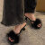 喜洛驰黑色毛毛拖鞋女2024夏季新款女士高跟鞋外穿百搭一字凉拖鞋子女 黑色 37