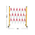 工地收缩围栏 隔离护栏 手动简易大门 户外不锈钢伸缩围栏 学校工厂伸缩围栏推拉门 支持定制活动中 【玻璃钢管式红白1.2*3米】