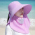 安巧象安巧象 帽子遮脸透气遮阳带面纱款夏季大帽檐防晒帽 紫色 