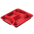 塑料盒子长方形 打包盒一次性餐盒长方形三格四格饭盒外卖快餐盒子塑料分格便当盒 中五格【绿白600套/1箱】 +配  加厚盖子