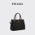 PRADA/普拉达【礼物】女士 Galleria 皮革中号手提包斜挎包女包 黑色-带皮扣