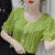 珍妮羊夏季新款法式宫廷风宽松娃娃衫短袖蕾丝花边小衫甜美气质上衣 绿色 M