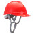 援邦 安全帽 工地工程施工防砸防摔抗冲击透气安全帽 玻钢型ABS安全帽插扣 红色插扣均码 