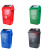 大型户外环卫分类垃圾桶240升120L100L60L三色组合四色垃圾分类桶 100升摇盖分类蓝色可回收物